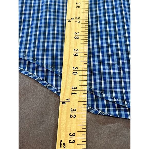 Ralph Lauren Men's Blue Classic Fit Check Short Sleeve Button-Down Shirt Size L - Picture 7 of 8